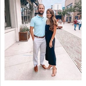 Strapless jumpsuit with key hole cutout